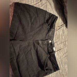 Mid Rise Black Jean Shorts